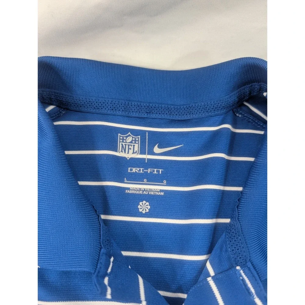 Nike Indianapolis Colts Polo Shirt Mens Large On Field Golf  Blue Dri Fit  NFL